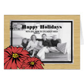 Rustic Poinsettia Holiday Photo (Front Horizontal)