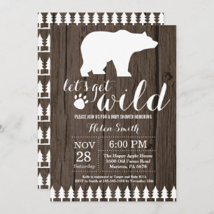 Rustic Polar Bear Baby Shower Invitation