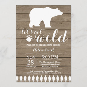Rustic Polar Bear Baby Shower Invitation