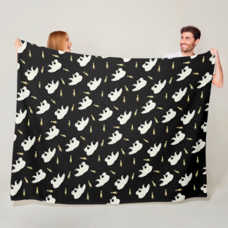 Rustic Polar Bear Shooting Star Pattern Fleece Blanket