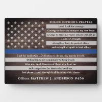 Rustic Police Officers Prayer Gift Thin Blue Line