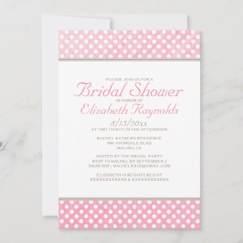 Rustic Polka Dot Bridal Shower Invitations