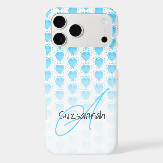 Rustic Polka Dot Malibu Blue Heart Pattern iPhone 17 Pro Max Case