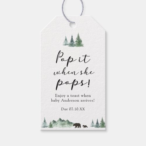 Rustic Pop it when She Pops Baby Shower Gift Tags