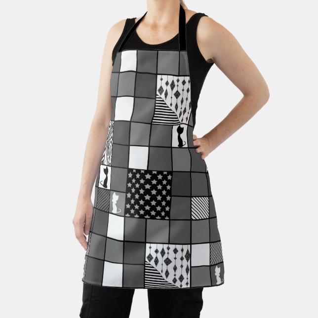 Rustic, Popular, Black and white, Patchwork, Simpl Apron (Insitu)
