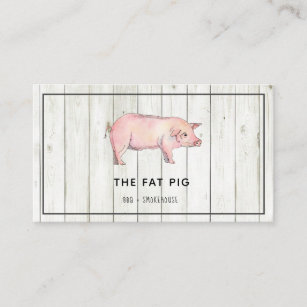 Rustic Pork BBQ Resturant Business Card