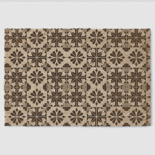 Rustic Portuguese Azulejo Tile Pattern Coir Doorma Fiber Doormat
