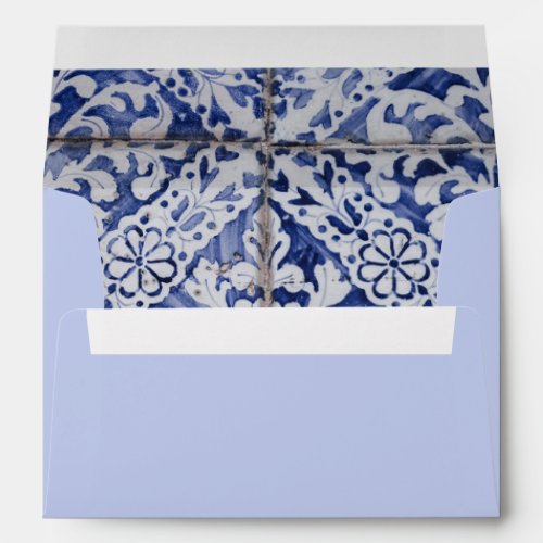 Rustic Portuguese Tiles 5x7 Wedding Invitation Envelope