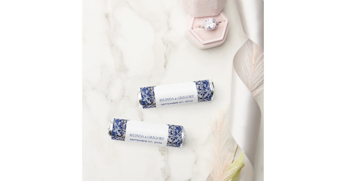 Rustic Portuguese Tiles Wedding Breath Savers® Mints Zazzle