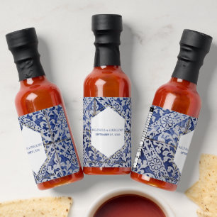 Rustic Portuguese Tiles Wedding Favors Hot Sauces