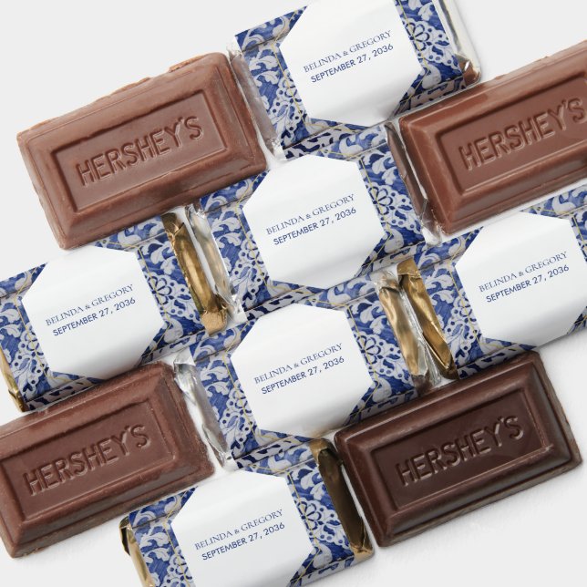 Rustic Portuguese Tiles Wedding Hershey's Miniatures (Assorted)