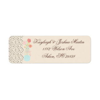 Rustic Posh in Coral Return Address Label