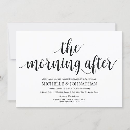 Rustic Post Wedding Brunch Invitation Card