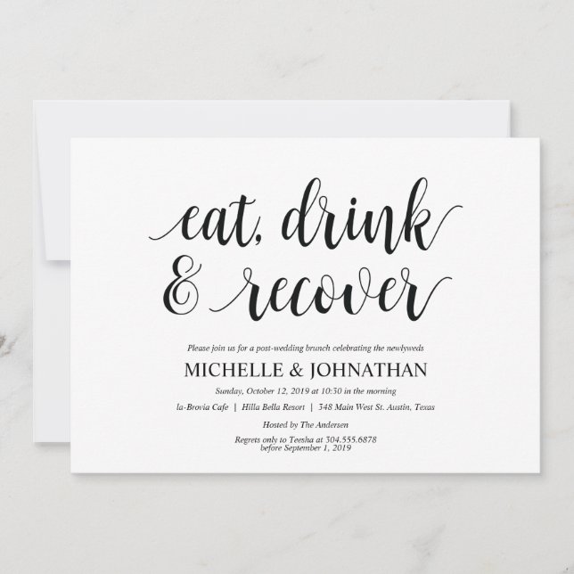 Rustic Post Wedding Brunch Invitation Card (Front)
