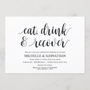 Rustic Post Wedding Brunch Invitation Card