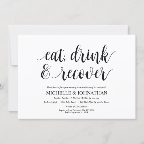 Rustic Post Wedding Brunch Invitation Card