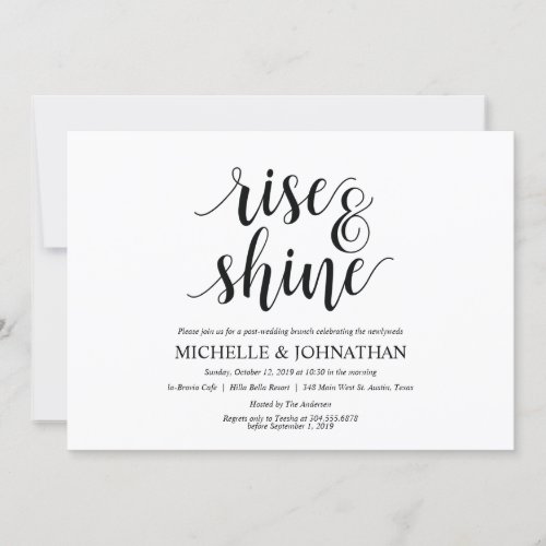 Rustic Post Wedding Brunch Invitation Card