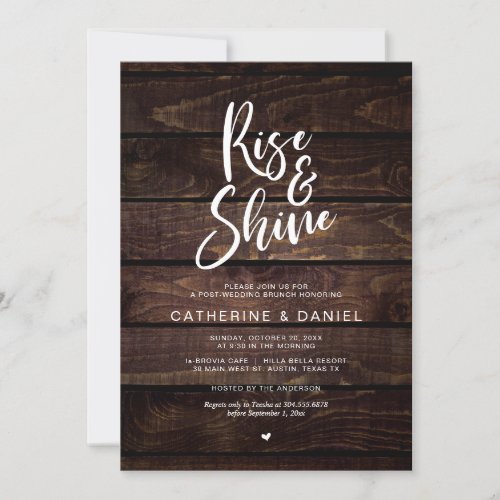 Rustic Post wedding Brunch Rise and Shine Invitation