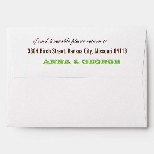 Rustic Poster: Apple Green A7 Envelope (Back (Top Flap))