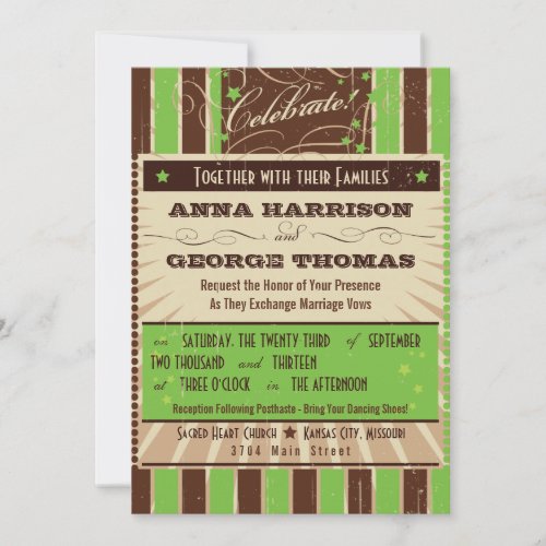 Rustic Poster: Apple Green Custom Wedding Announcement