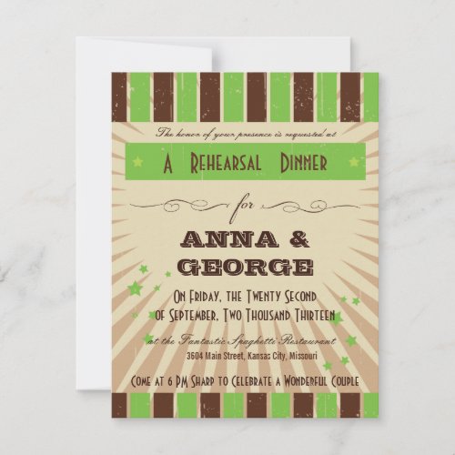 Rustic Poster: Apple Green Rehearsal Dinner Announcements