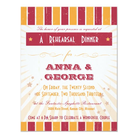 Rustic Poster: Pink & Orange Rehearsal Dinner Card