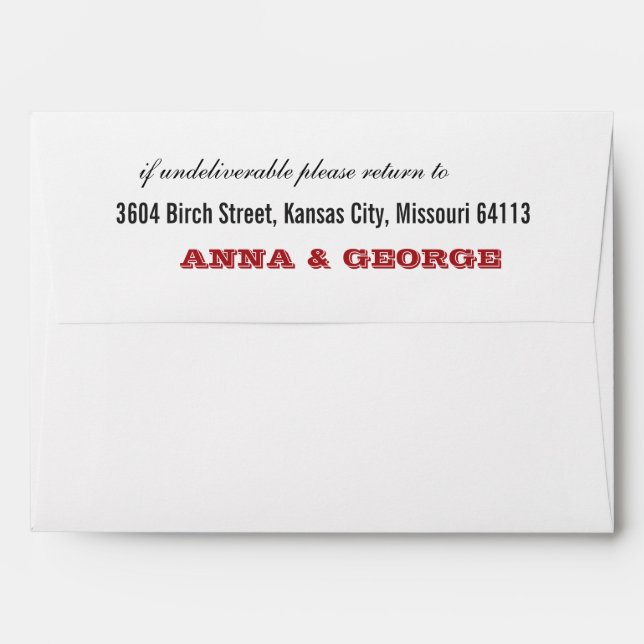 Rustic Poster: Red & Black A7 Envelope (Back (Top Flap))
