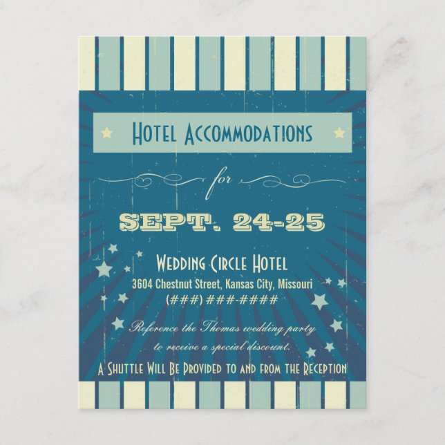 Rustic Poster: Sandy Beach Accommodation Enclosure Card (Front)