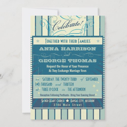 Rustic Poster: Sandy Beach Custom Wedding Custom Invitations