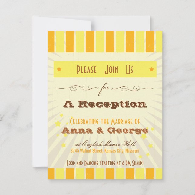 Rustic Poster: Tropical Sun Reception Only Invitation (Front)