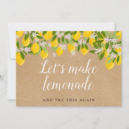 Rustic Postponed Lemons Change The Date Card