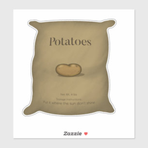 Rustic Potato Sack "Where the sun don't shine" Sticker