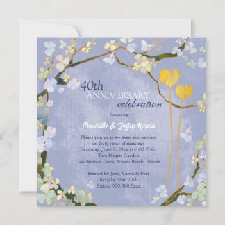 Rustic Powder Blue Wedding Anniversary Invitation