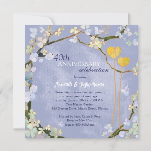 Rustic Powder Blue Wedding Anniversary Invitations