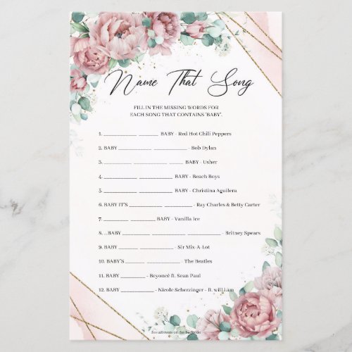 Rustic powder pink roses gold frame Name That Song