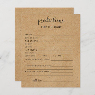 Rustic - Predictions and advice baby shower game