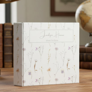 Rustic Pressed Wildflower End of Life Planner 3 Ring Binder