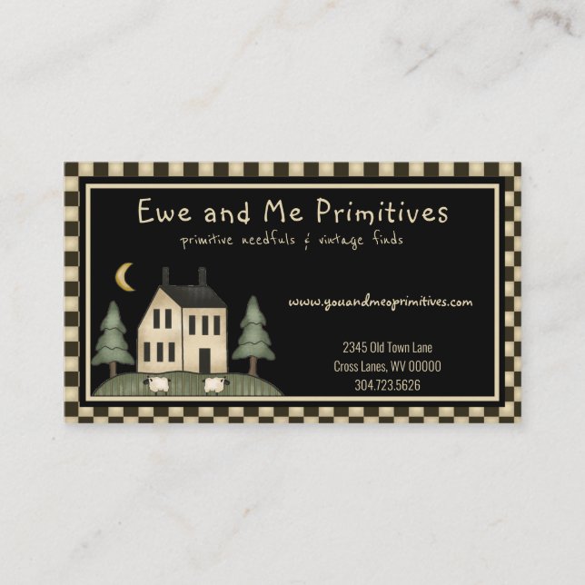 Rustic Primitive Country Home Business Card (Front)