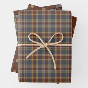 Rustic Primitive Country Homespun and Checks Wrapping Paper Sheets