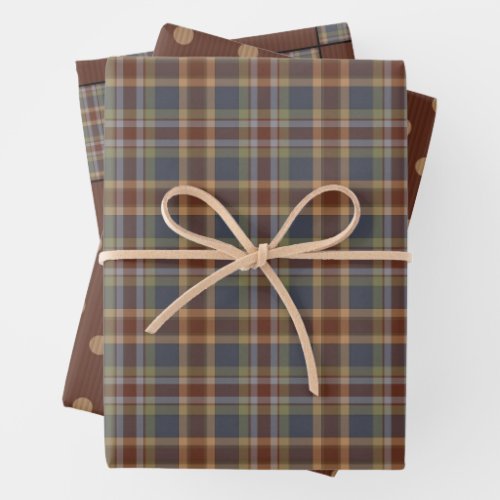 Rustic Primitive Country Homespun and Checks  Wrapping Paper Sheets