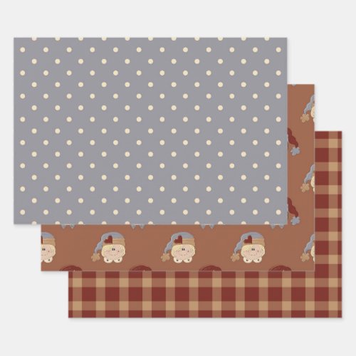 Rustic Primitive Country Homespun and Hearts  Wrapping Paper Sheets