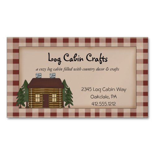 Rustic Primitive Country Homespun Log Cabin Magnet