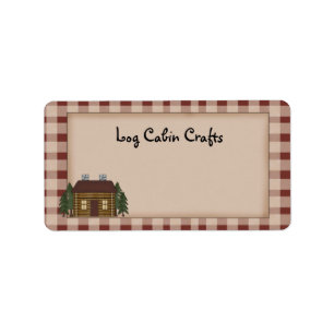 Rustic Primitive Country Homespun Log Cabin Ship L Label