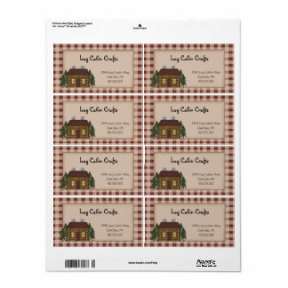 Rustic Primitive Country Homespun Log Cabin Ship Label