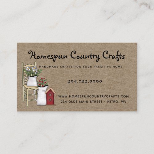 Rustic Primitive Country Kraft Business Card 