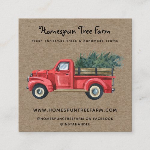 Rustic Primitive Country Kraft  Square Business Card