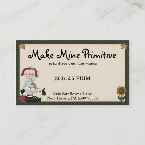 Rustic Primitive Country Profile Business Card