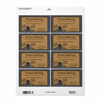 Rustic Primitive Saltbox & Stars Shipping Label