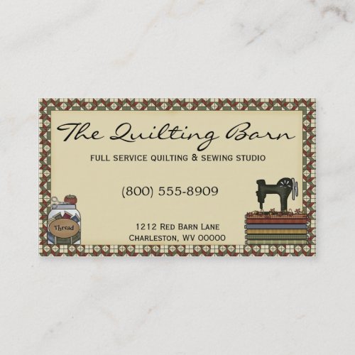 Rustic Primitive SewingQuilting Business Card