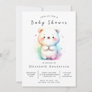 Rustic Printable Bear Baby Shower Invitation